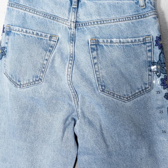 NEW PacSun Women’s Jeans Desert Indie Y2K Embroidered Cactus Floral High Rise 25 - Picture 5 of 11